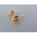 Zlaté dámske náušnice tvar kvet žlté zlato kamienky zirkónu DA277Z 14 karátov 585/1000 2.77g