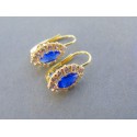 Zlaté dámske náušnice elegantný tvar kamienky žlté zlato DA244Z 14 karátov 585/1000 2.44g