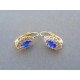 Zlaté dámske náušnice elegantný tvar kamienky žlté zlato DA244Z 14 karátov 585/1000 2.44g