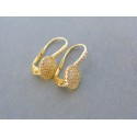 Zlaté dámske náušnice žlté zlato luxusný tvar kamienky VA288Z 14 karátov 585/1000 2.88g