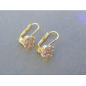 Zlaté dámske náušnice žlté zlato priehľadný kameň VA212Z 14 karátov 585/1000 2.12g