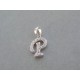 Strieborný prívesok písmeno P kamienky zirkónu VIS153 925/1000 1.53g