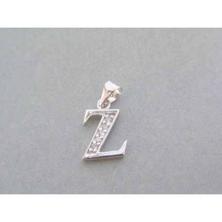 Strieborný prívesok písmeno Z ozdoba kamienky VIS091 925/1000 0.91g