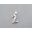 Strieborný prívesok písmeno Z ozdoba kamienky VIS091 925/1000 0.91g