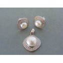 Strieborná súprava náušnice prívesok perla kamienky VSS543 925/1000 5.43g