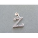 Strieborný prívesok písmeno Z kamienky VIS159 925/1000 1.59g