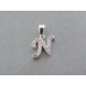 Strieborný prívesok písmeno N kamienky VIS136 925/1000 1.36g