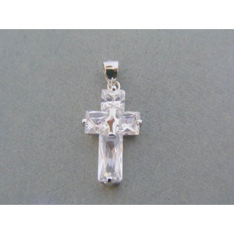 Strieborný prívesok krížik zirkón VIKS238 925/1000 2.38g