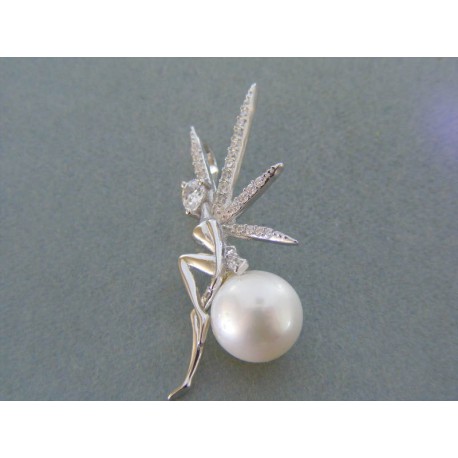 Strieborný prívesok víla perla kamienky VIS339 925/1000 3.39g