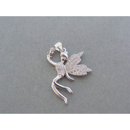 Strieborný dámsky prívesok tvar víla kamienky DIS230 925/1000 2.30g