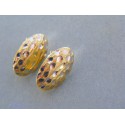 Zlaté dámske náušnice vzorované žlté biele zlato DA216V 14 karátov 585/1000 2.16g