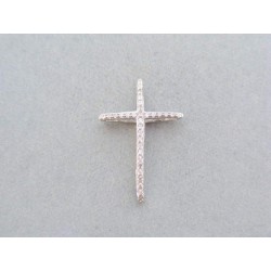 Strieborný prívesok krížik zdobený kamienkami DIKS109 925/1000 1.09g