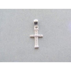 Strieborný prívesok krížik zdobený kamienkami DIKS081 925/1000 0.81g