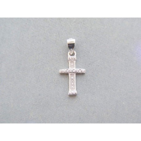 Strieborný prívesok krížik zdobený kamienkami DIKS081 925/1000 0.81g