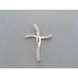 Strieborný prívesok krížik jemne kamienky VIKS148 925/1000 1.48g