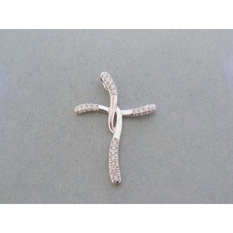 Strieborný prívesok krížik jemne kamienky VIKS148 925/1000 1.48g