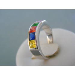 Strieborný dámsky prsteň farebné zirkóny VPS55488 925/1000 4.88g