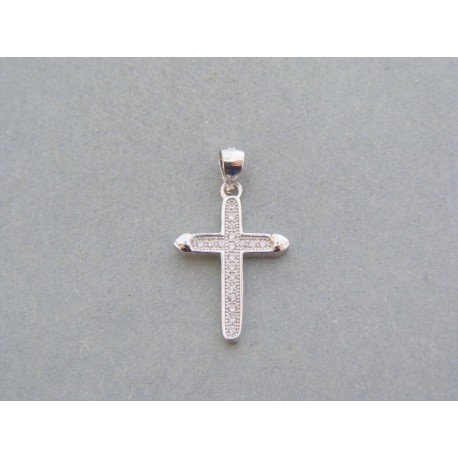 Strieborný prívesok krížik zirkóniky VIKS132 925/1000 1.32g