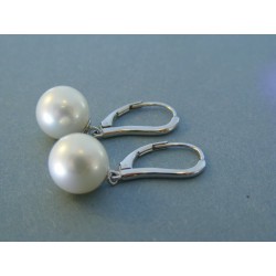 Strieborné visiace dámske náušnice perla VAS459 925/1000 4.59g