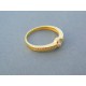 Zlatý dámsky prsteň žlté zlato číre kamienky zirkónu DP52167Z 14 karátov 585/1000 1.67g