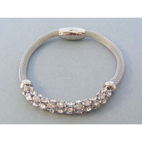 Dámsky náramok ch. oceľ zirkóny zapínanie magnet DNO201326 316L 13.26g