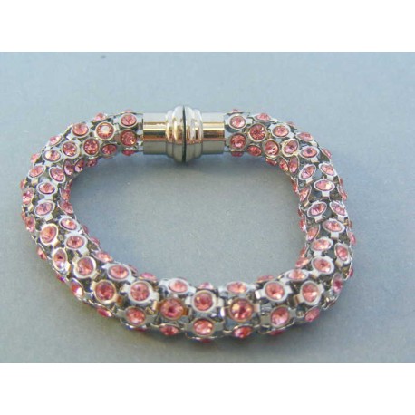 Dámsky náramok ch. oceľ zapínanie magnet kamienky DNO2151892 316L 18.92g