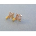 Zlaté dámske náušnice žlté zlato posiate kamienkami VA129Z 14 karátov 585/1000 1.29g