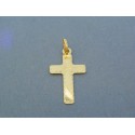 Zlatý prívesok krížik žlté zlato jemný vzor DIK080Z 14 karátov 585/1000 0.80g