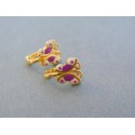 Zlaté náušnice motýliky žlté zlato DA132Z 14 karátov 585/1000 1.32g