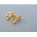 Zlaté dámske náušnice kvet kamienky žlté zlato DA164Z 14 karátov 585/1000 1.64g
