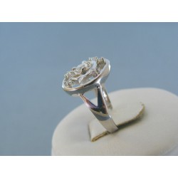 Strieborný dámsky prsteň číre zirkóny DPS51378 925/1000 3.78g