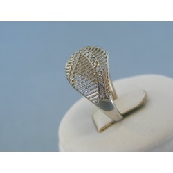 Strieborný dámsky prsteň číre zirkóny vzorovaný DPS55205 925/1000 2.05g