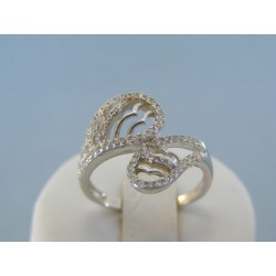 Strieborný dámsky prsteň zaujímavy tvar kamienky DPS60352 925/1000 3.52g