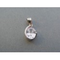 Strieborný dámsky prívesok okrúhly zirkón VIS178 925/1000 1.78g