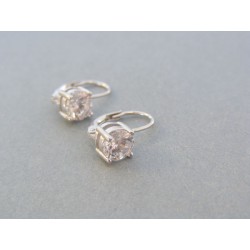Strieborné dámske náušnice priehľadný zirkón VAS228 925/1000 2.28g