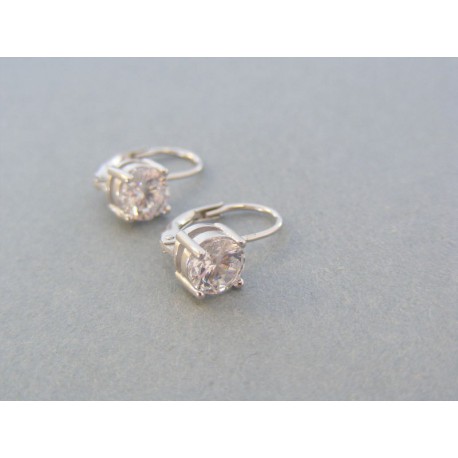 Strieborné dámske náušnice priehľadný zirkón VAS228 925/1000 2.28g