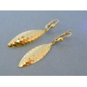 Zlaté visiace dámske náušnice žlté zlato tlačený vzor VA249Z 14 karátov 585/1000 2.49g