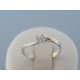 Zlatý dámsky prsteň jednoduchý tvar biele zlato zirkón VP58148B 14 karátov 585/1000 1.48g