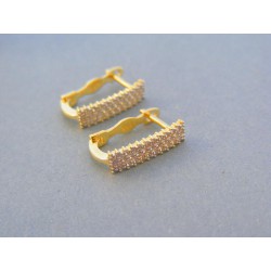 Zlaté dámske náušnice žlté zlato číre zirkóny VA226Z 14 karátov 585/1000 2.26g