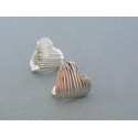 Strieborné dámske náušnice srdiečka vzorované VAS262 925/1000 2.62g