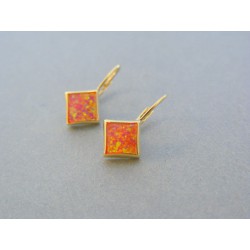 Zlaté dámske náušnice kameň opál žlté zlato DA210Z 14 karátov 585/1000 2.10g