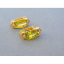 Zlaté dámske náušnice žlté zlato zelený kameň VA343Z 14 karátov 585/1000 3.43g