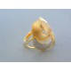 Zlatý dámsky prsteň žlté biele červené zlato kvet DP54366V 14 karátov 585/1000 3.66g