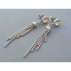 Strieborné dámske náušnice napichovačky kamienok DAS438 925/1000 4.38g