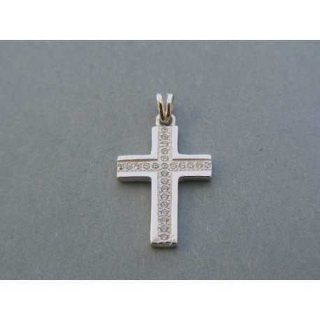 Strieborný prívesok krížik kamienky VIKS155 925/1000 1.55g