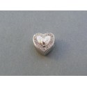 Strieborný prívesok korálka srdiečko kamienky VIS304 925/1000 3.04g
