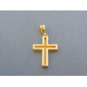 Zlatý prívesok krížik žlté zlato kamienky VIK148Z 14 karátov 585/1000 1.48g