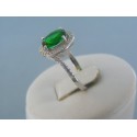 Strieborný prsteň zelený kameň VPS55277 925/1000 2.77g