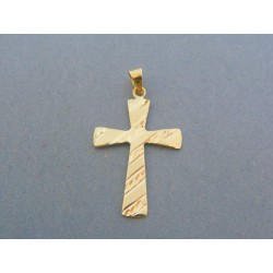 Zlatý príesok krížik žlté zlato jemný vzor DIK107Z 14 karátov 585/1000 1.07g