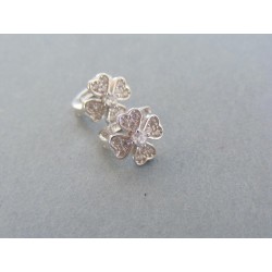 Strieborné dámske náušnice kvet kamienky VAS249 925/1000 2.49g